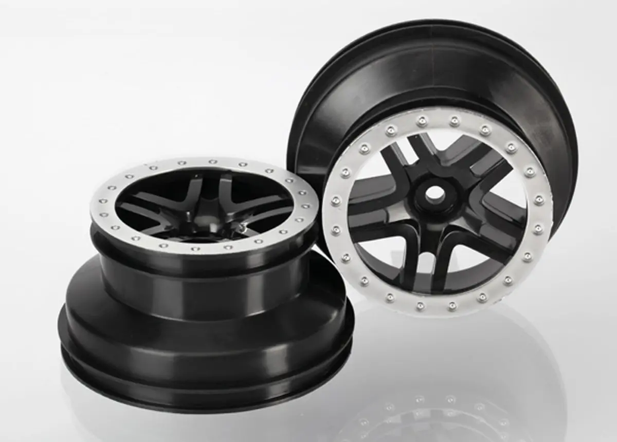 Front Sct Beadlock Wheels, Black/Satin Chrome 1