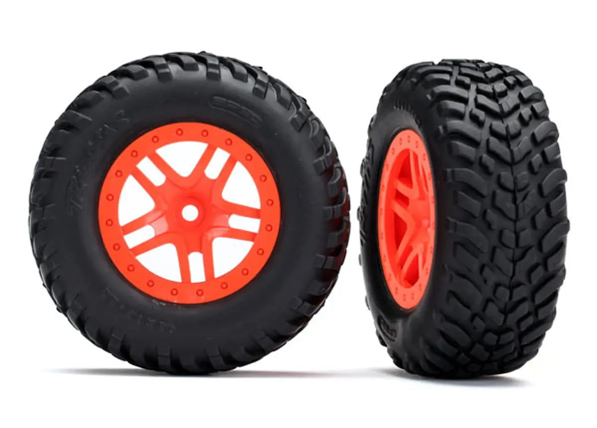 Sct Off-Road Tires, Split-Spoke Wheels, Orange 1