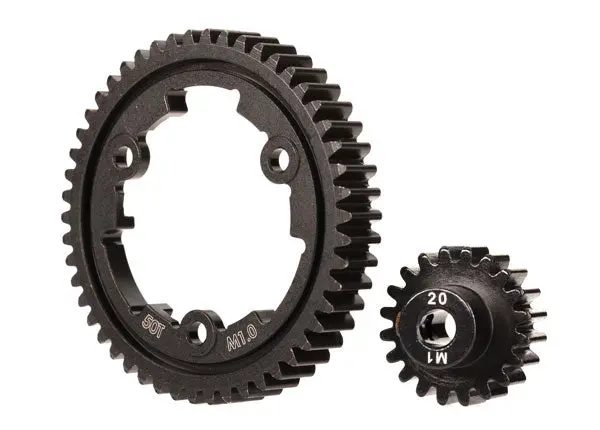 Spur Gear, 1P, 50T W/ Pinion Gear, 1P, 20T 1