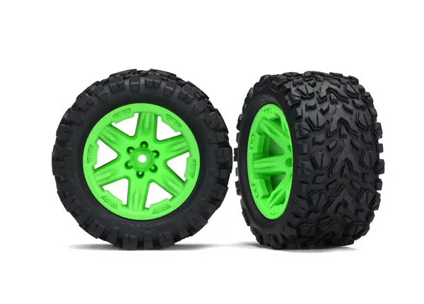 Talon Extreme Tires, Rxt Wheels, 2.8", Green 1