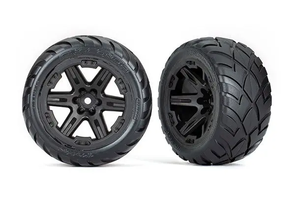 Rustler 2.8" 2Wd Front Anaconda Tires On Rxt Wheels, Black (2) 1