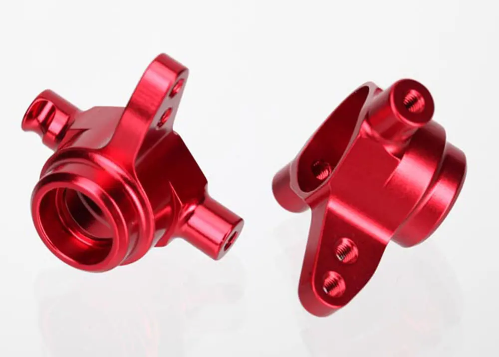 Left & Right Aluminum Steering Blocks, Red 1