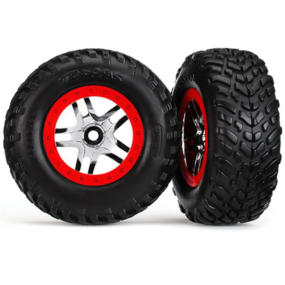 Sct Tires, Sct Split Spoke Wheels, 2.8", Red 1