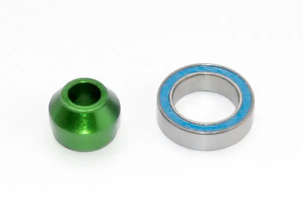 Aluminum Bearing Adaptor & Ball Bearing, Green 1
