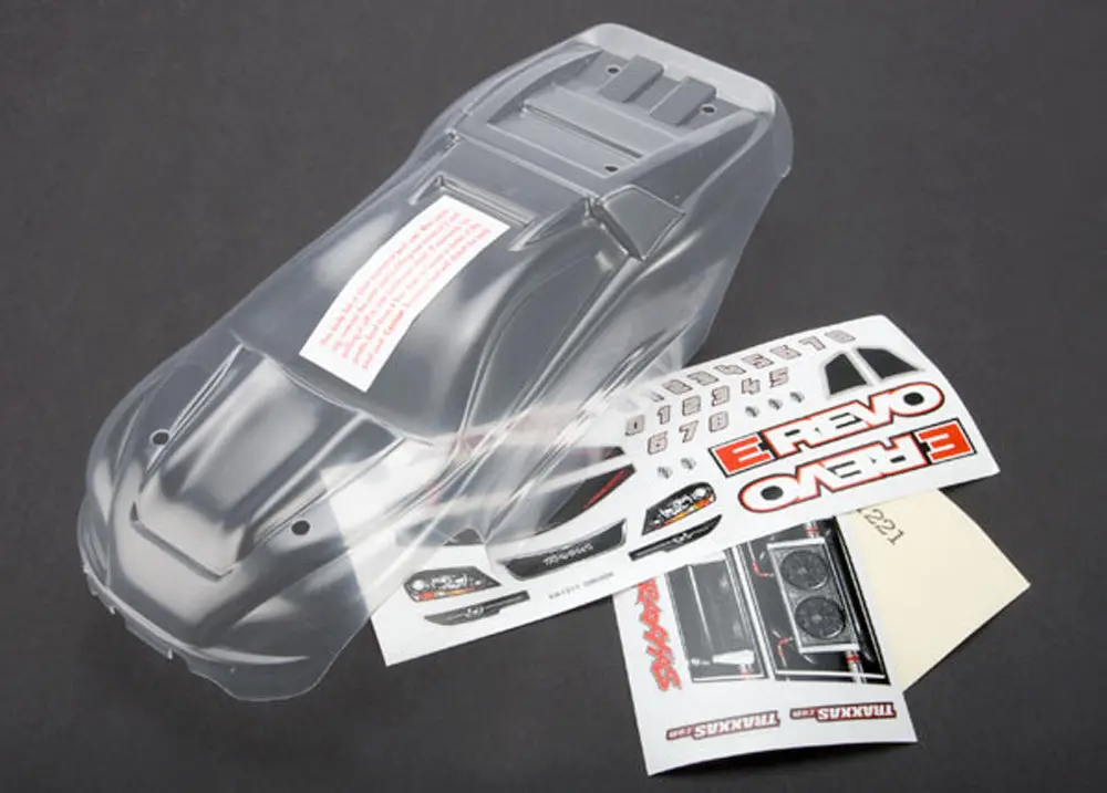 1/16 E-Revo Vxl Pre-Cut Body, Clear 1