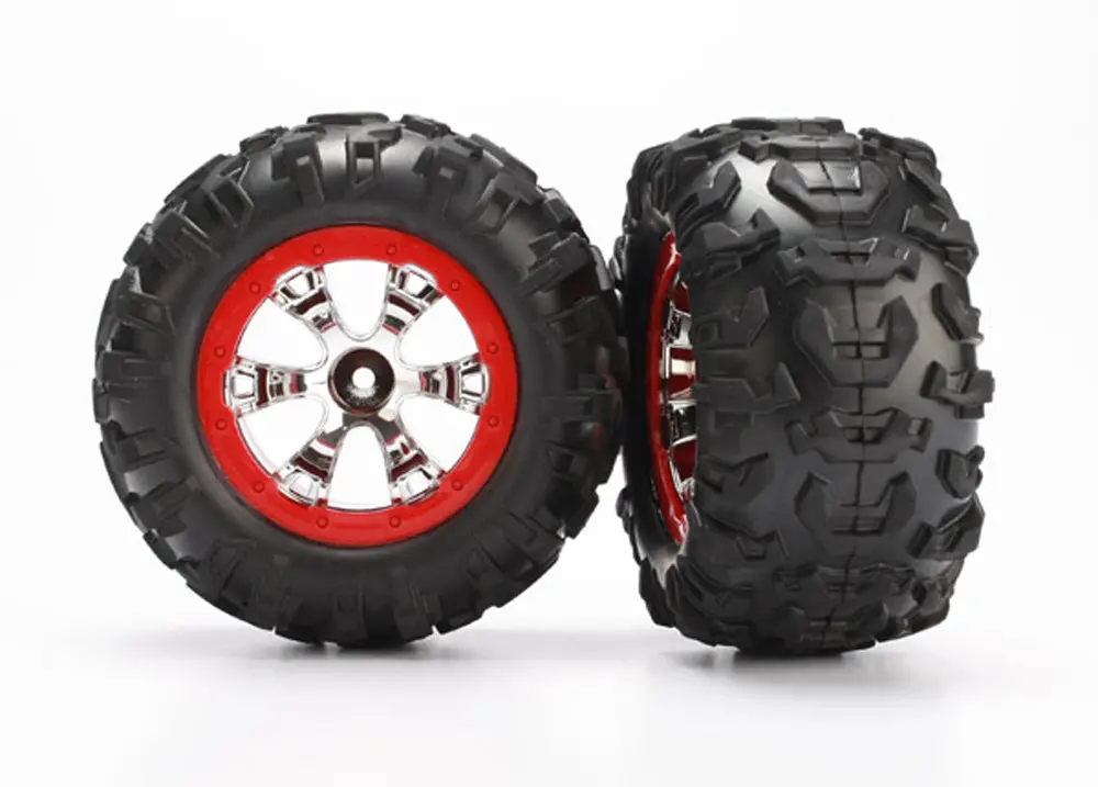 Canyon At Tires, Geode Chrome Wheels, Red 1