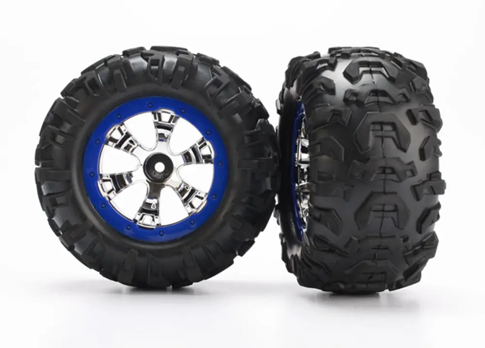 Canyon At Tires, Geode Wheels, 3.8" Chrome/Blue 1