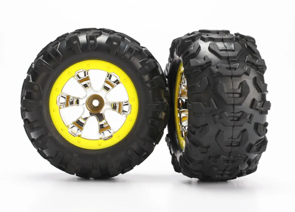 Canyon At Tires, Geode Wheels, Chrome/Red 1