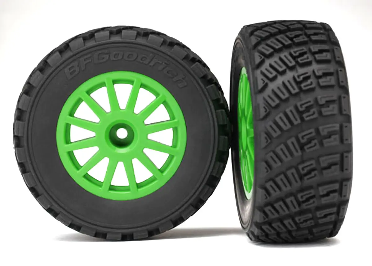 Rally Gravel Pattern Tires, Wheels, Green 1