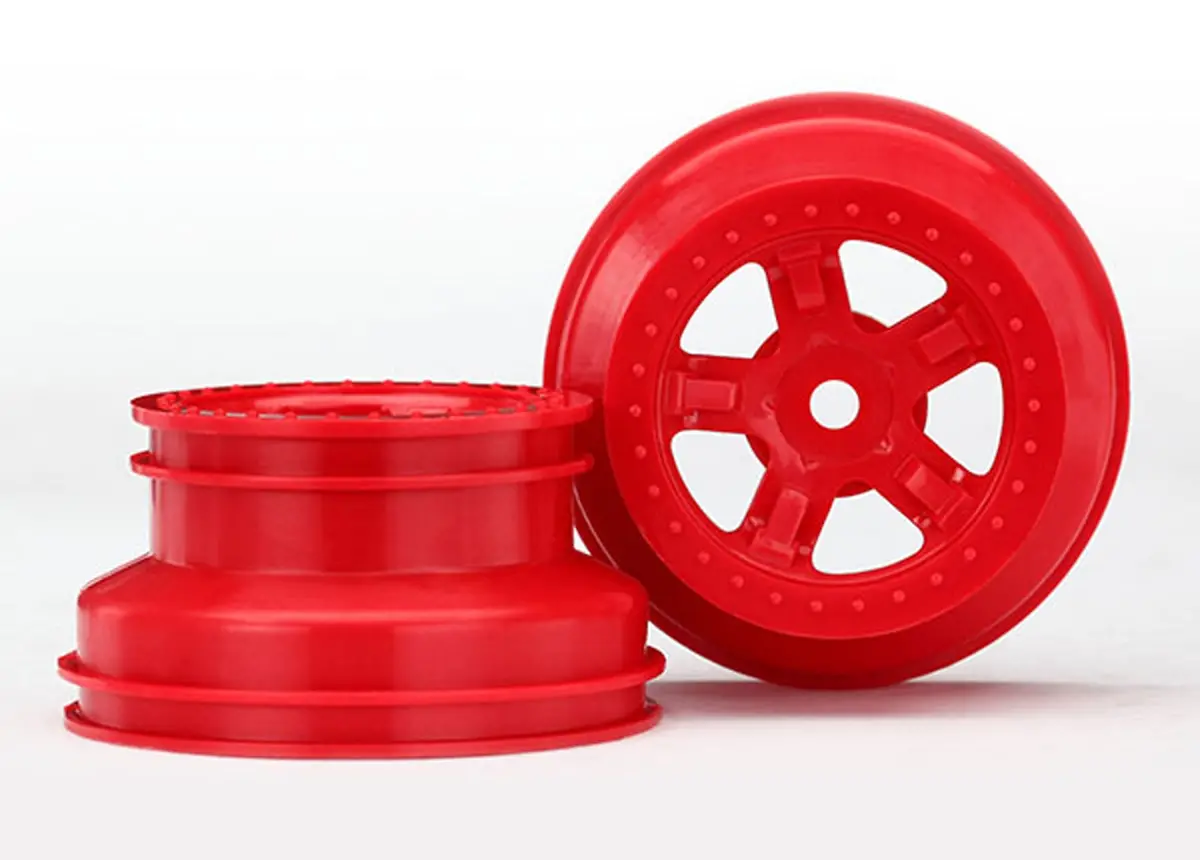 Sct Beadlock Style Dual Profile Wheels, Red 1