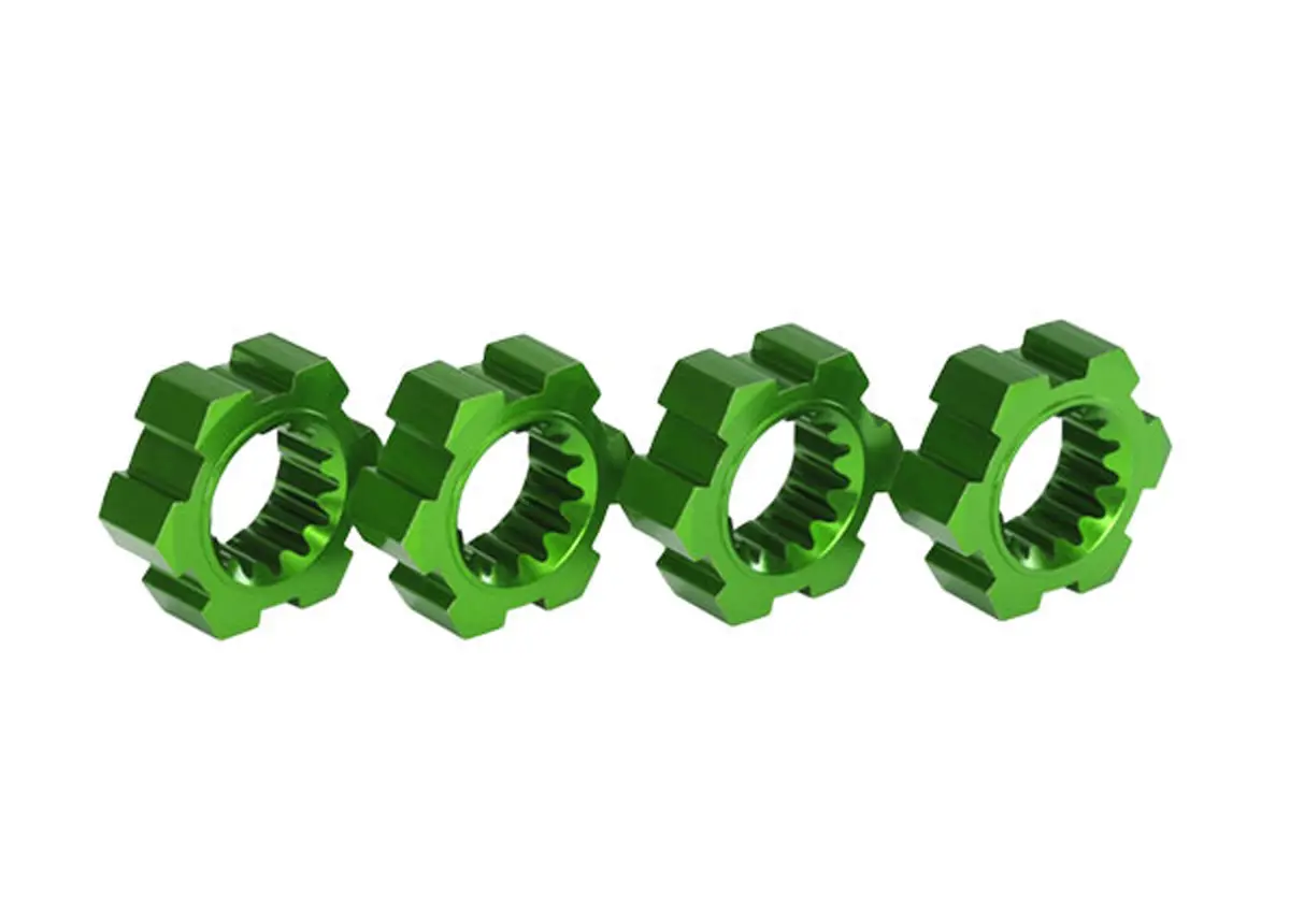 Aluminum Hex Wheel Hubs, Green, X-Maxx 1