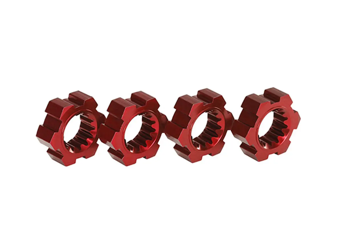 Aluminum Hex Wheel Hubs, Red, X-Maxx 1