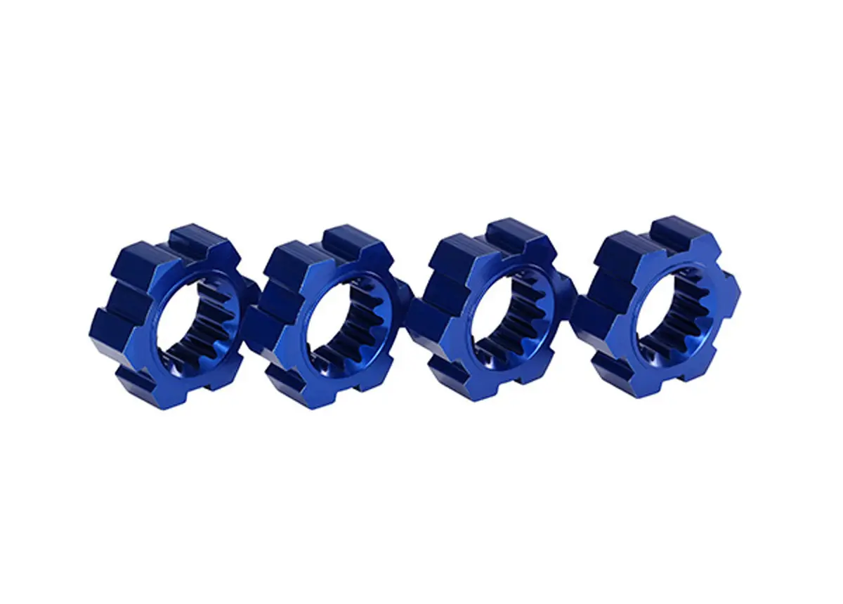 Aluminum Hex Wheel Hubs, Blue, X-Maxx 1