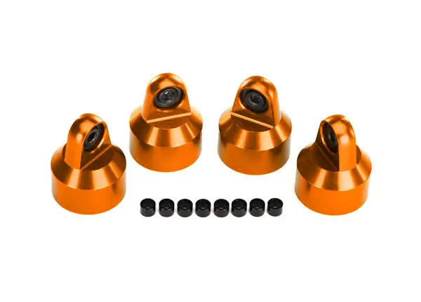 Aluminum Shock Caps W/ Spacers, Orange 1