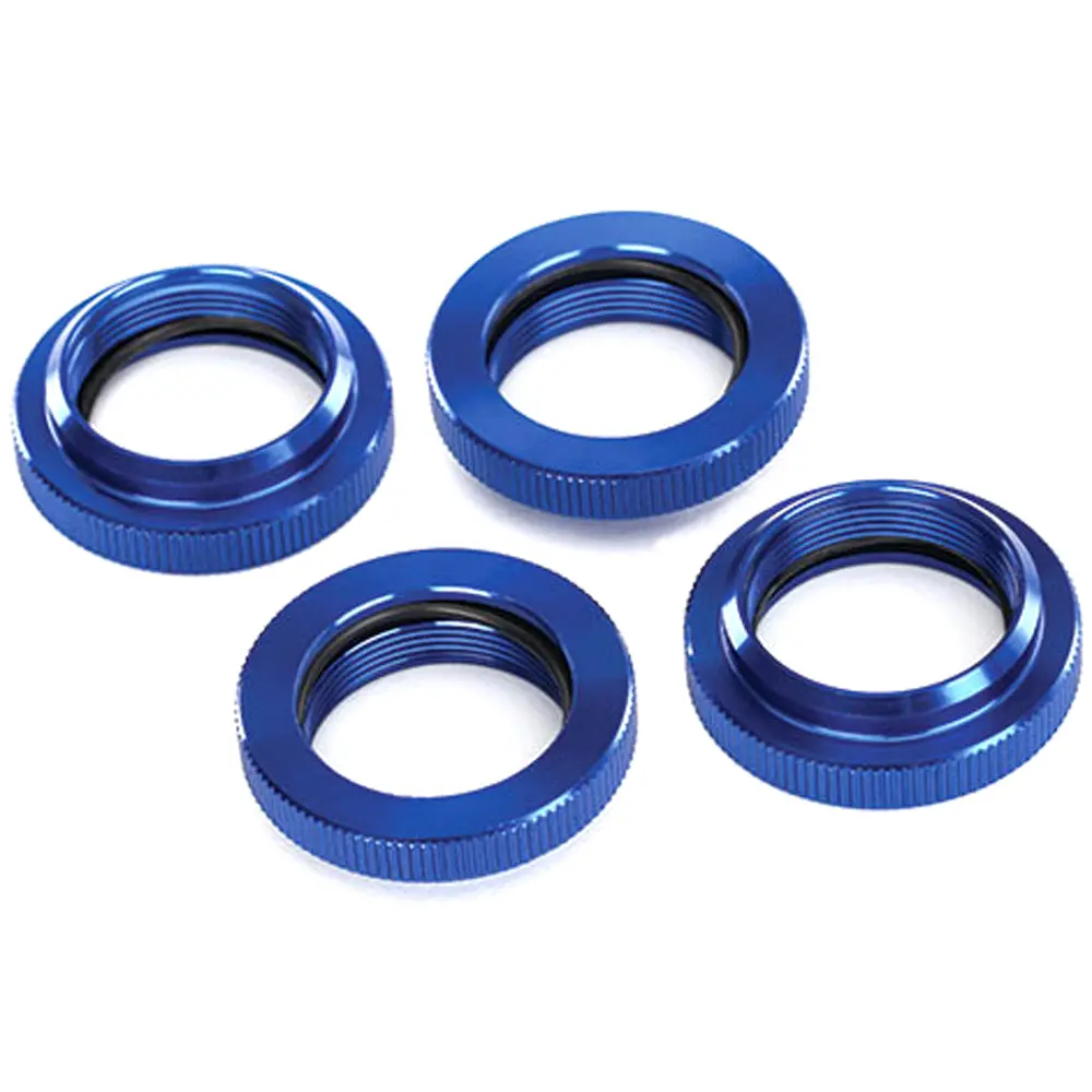 Aluminum Gtx Shock Spring Retainers, Blue, X-Maxx 1