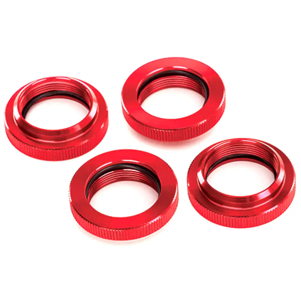 Aluminum Gtx Shock Spring Retainers, Red, X-Maxx 1