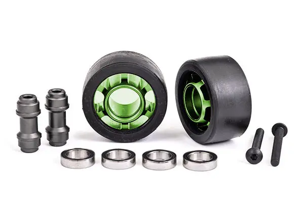Wheels W/ Wheelie Bar, Axle & Bearings, Green 1