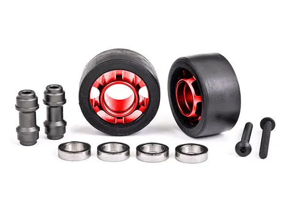 Wheels W/ Wheelie Bar, Axle & Bearings, Red 1
