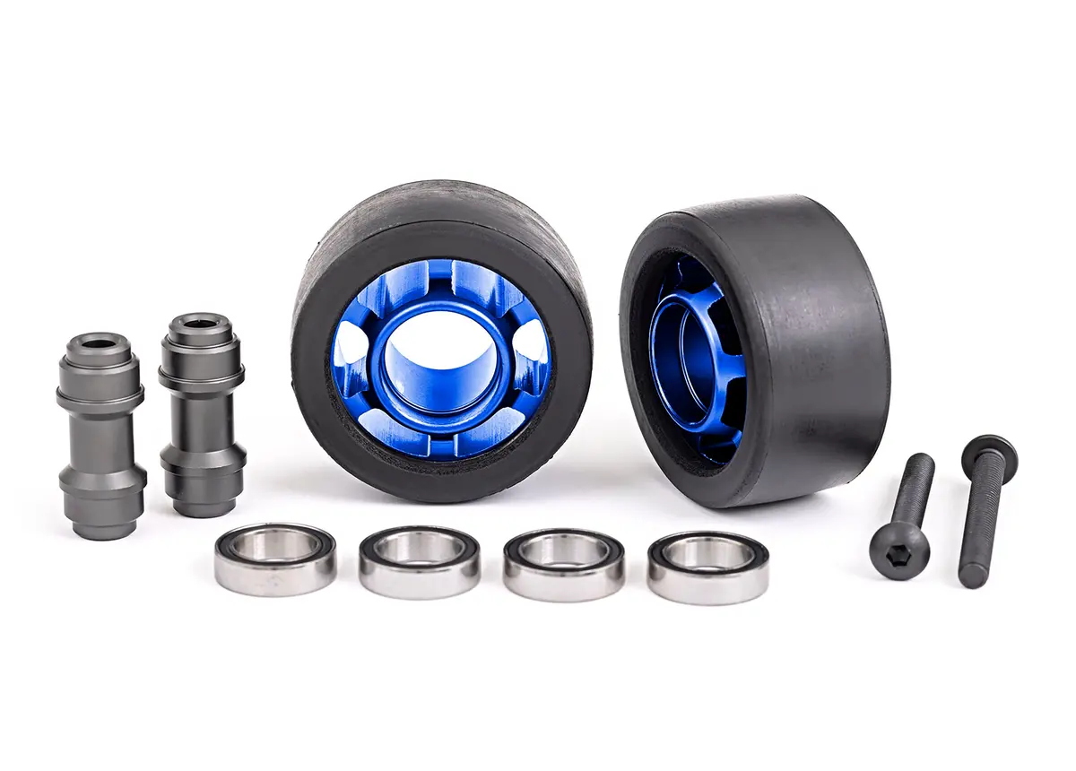 7775X - Wheels W/ Wheelie Bar, Axle & Bearings, Blue 1