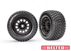 Gravix Belted Pre-Glued Xrt Tires, Black (2) 1