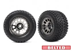 Gravix Belted Pre-Glued Xrt Tires, Black Chrome (2) 1