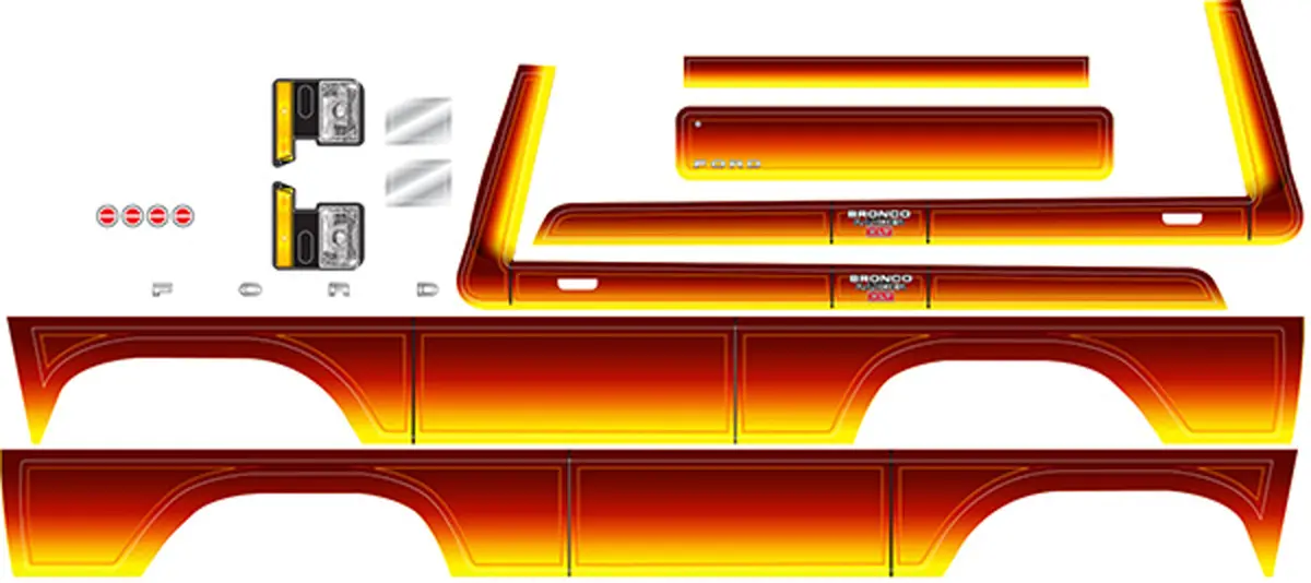 Decal Sheet, Bronco, Orange 1