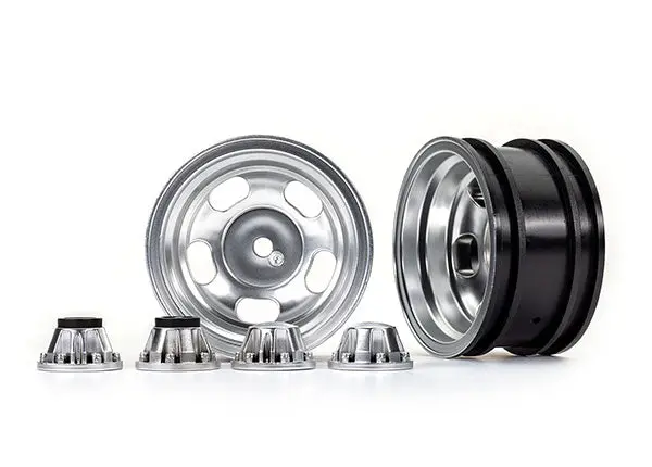 2.2" Wheels (2) W/ Center Caps (4), Satin Chrome 1
