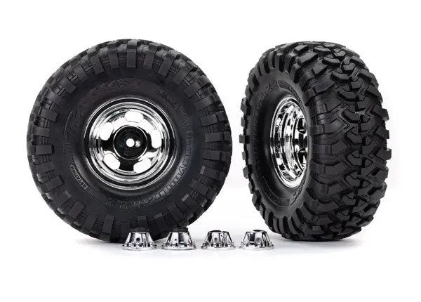 2.2" X 5.3" Tires & Wheels (2), Chrome 1