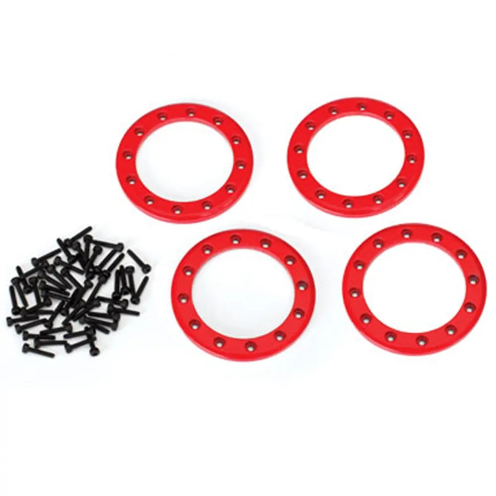 Aluminum Beadlock Rings, 1.9", Red 1