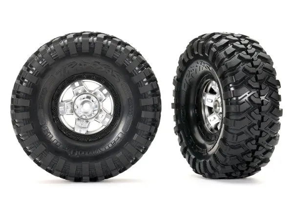 1.9" X 4.6" Tires & Wheels (2), Satin Chrome 1