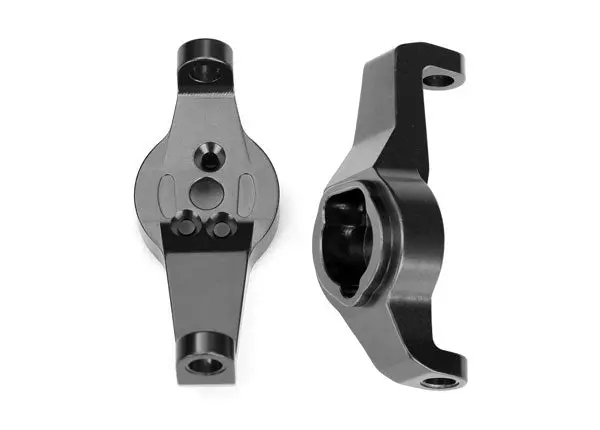 Left & Right Aluminum Castor Blocks, Charcoal Gray 1
