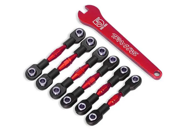 Aluminum Turnbuckles, Camber Links, Red 1