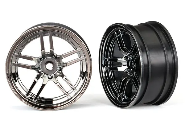 Split Spoke 1.9" Wheels, Black Chrome, Front 1