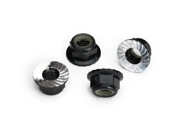 Aluminum 5Mm Flanged Nylon Locking Nut, Black 1