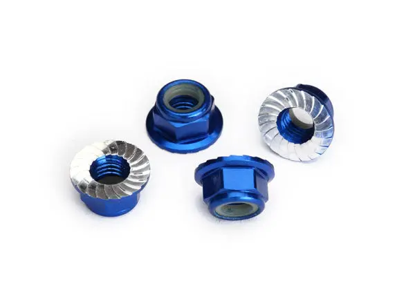 Aluminum 5Mm Flanged Nylon Locking Nut, Blue 1