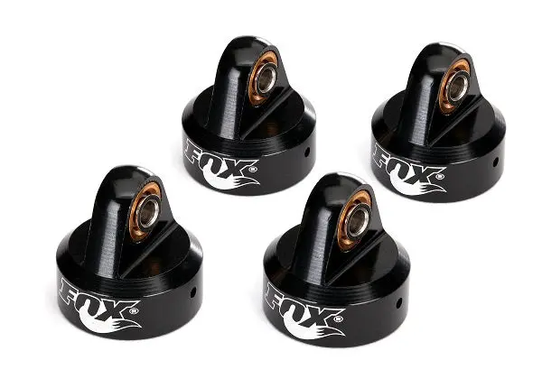 Aluminum Fox Shock Caps, Black 1