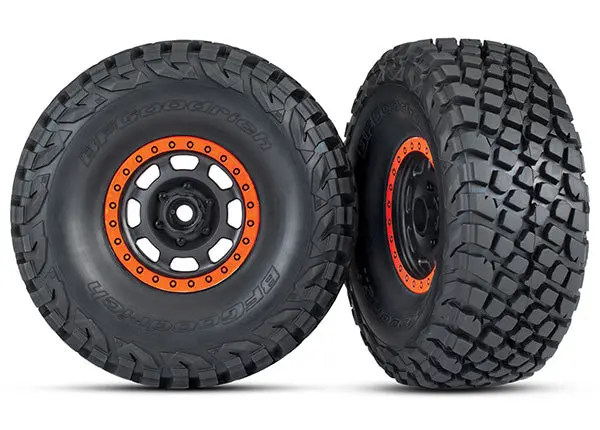 Baja Kr3 Tires, Desert Racer Wheels, Black/Orange 1
