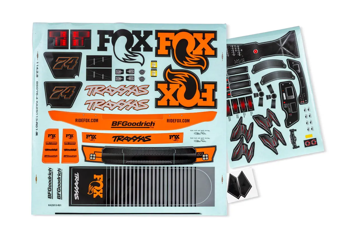 Unlimited Desert Racer Fox Edition Decal Sheets 1