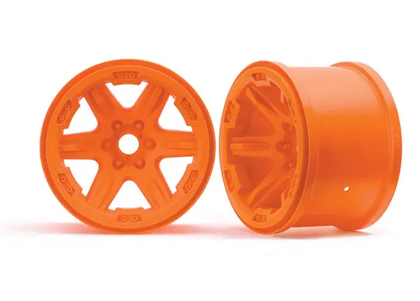 Six-Spoke 3.8" Wheels, 17Mm Splined, Orange 1