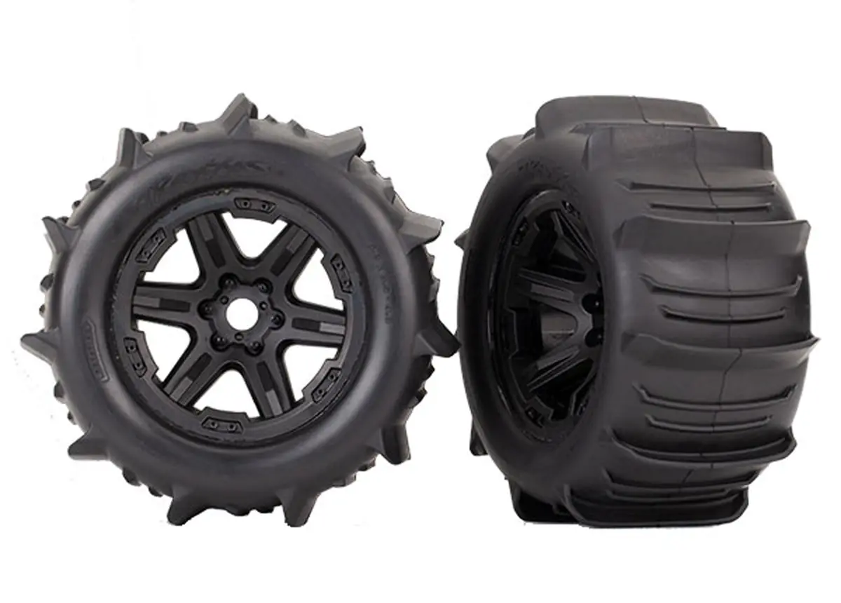 Paddle Tires, 3.8" Black Wheels 1
