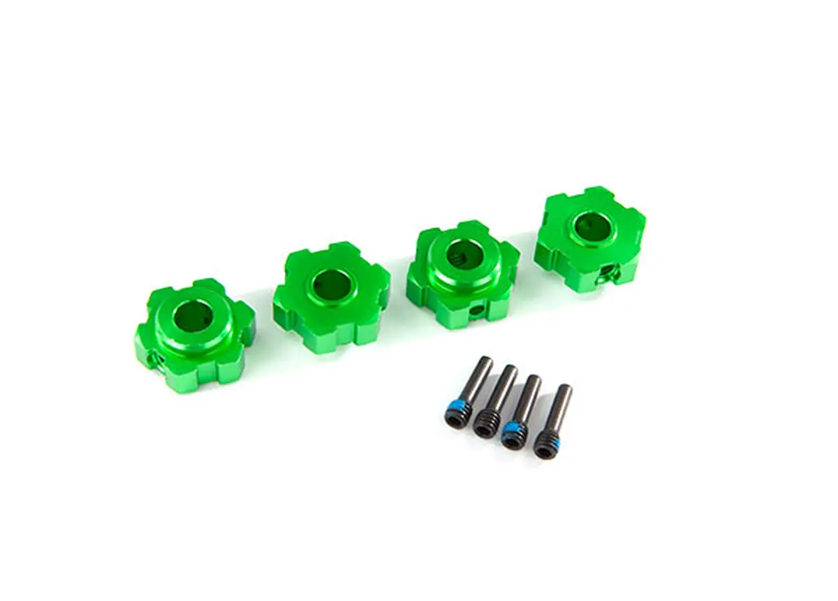 Aluminum Hex Wheel Hubs, Green 1