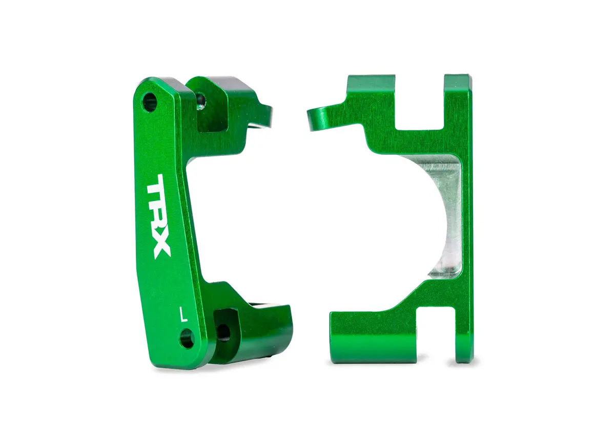 Aluminum Caster Blocks, Left & Right, Green 1