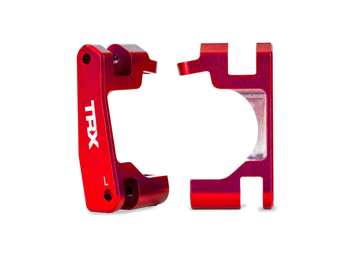 Aluminum Caster Blocks, Left & Right, Red 1