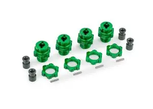 17Mm Aluminum Wheel Hubs / Hex Adapters (4), Green 1
