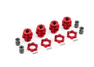 17Mm Aluminum Wheel Hubs / Hex Adapters (4), Red 1