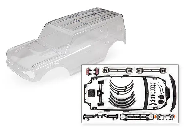 2021 Ford Bronco Body, Complete, Clear/Unpainted 1