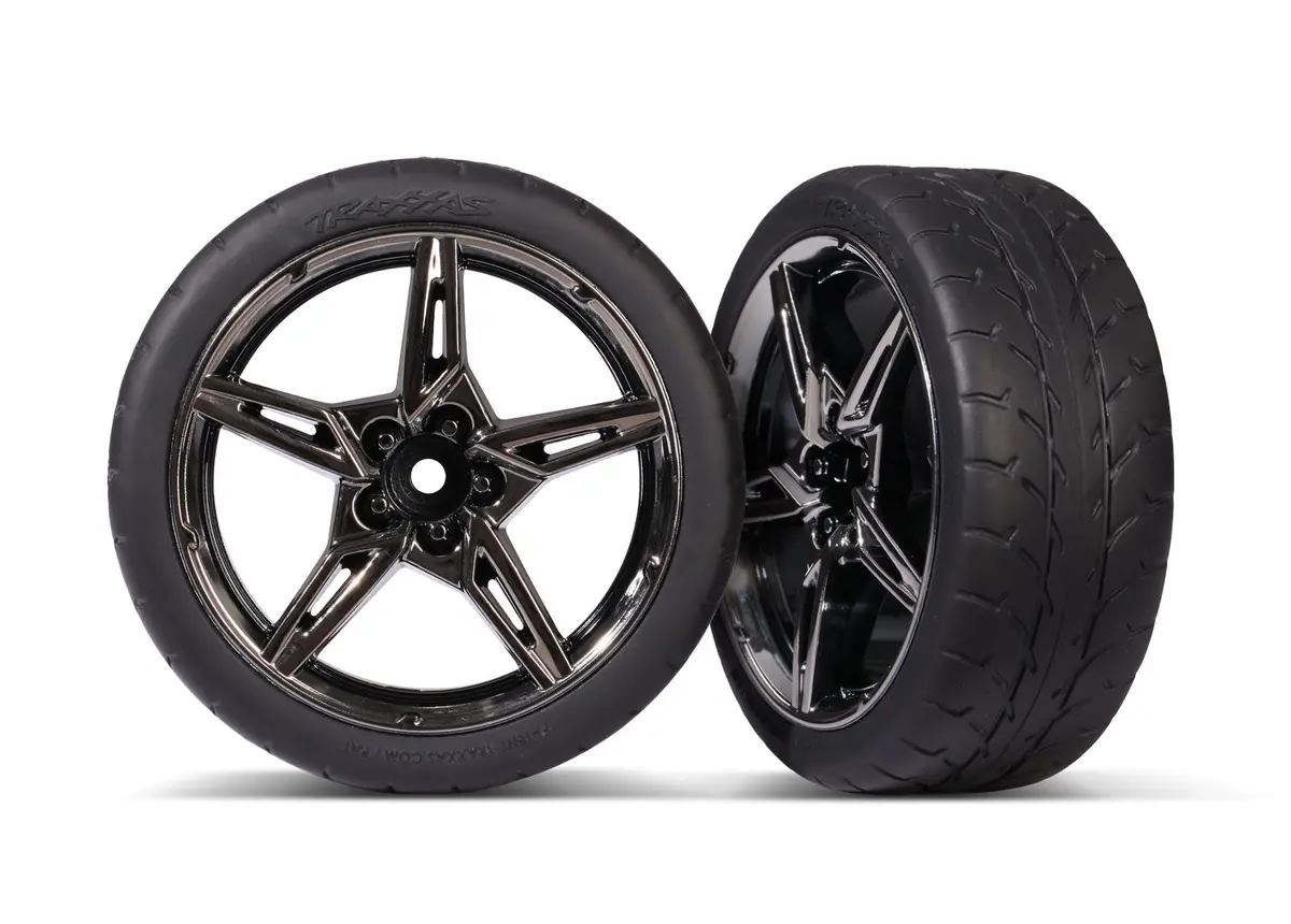 4Tec 2.1" Response Tires On Split-Spoke Wheels, Front, Black Chrome (2) 1