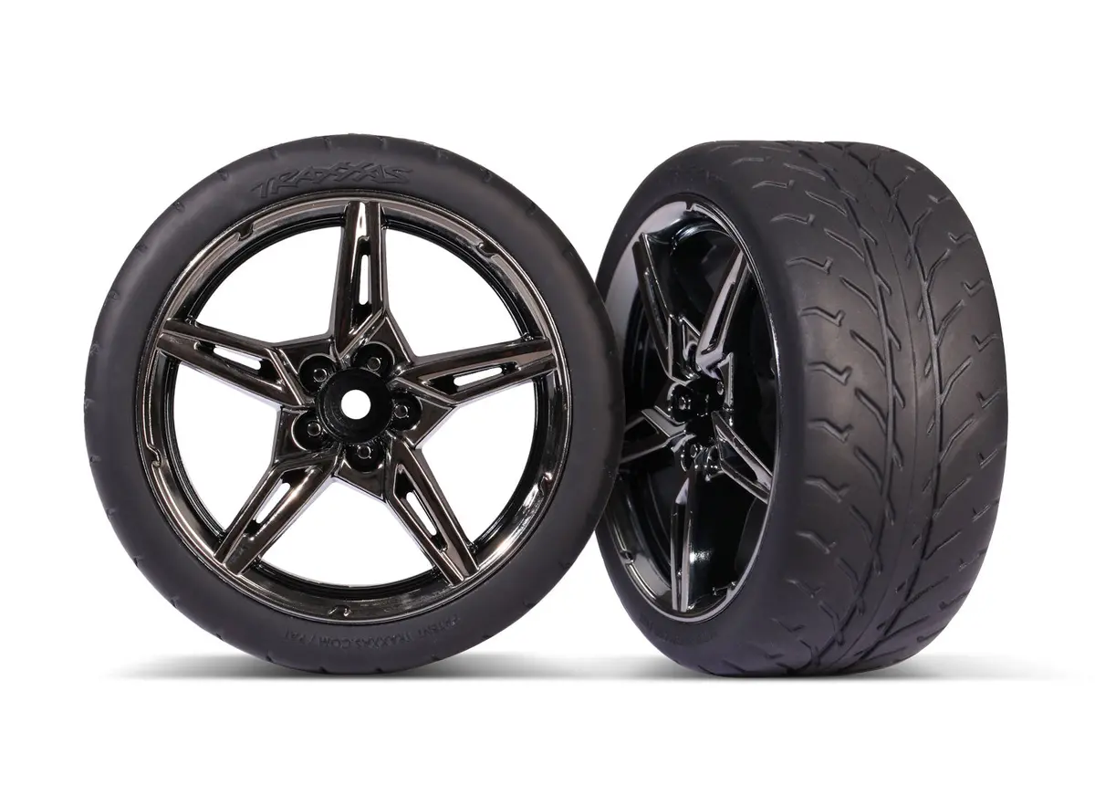 4Tec 2.1" Response Tires On Split-Spoke Wheels, Rear, Black Chrome (2) 1