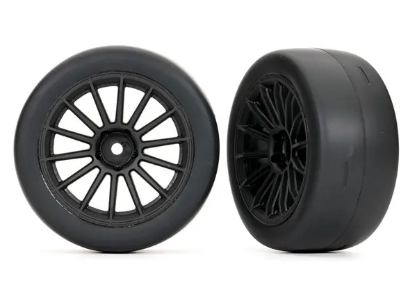 Supra Gt4 2" Response Slick Pre-Glued Tires, Front, Black (2) 1