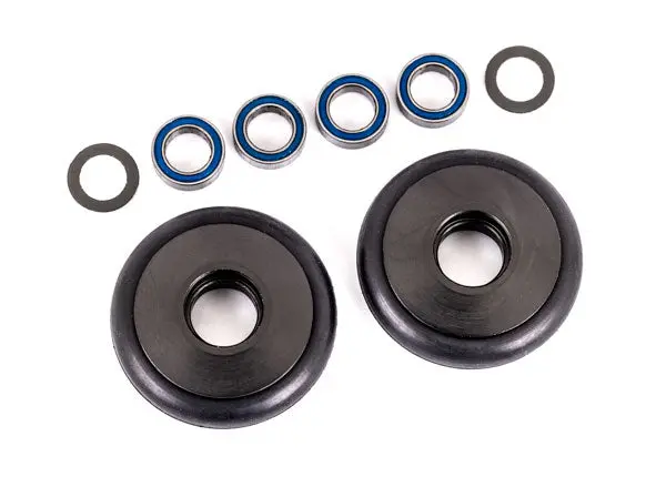 Aluminum Wheelie Bar Wheels W/ Bearings & O-Rings, Gray (2) 1
